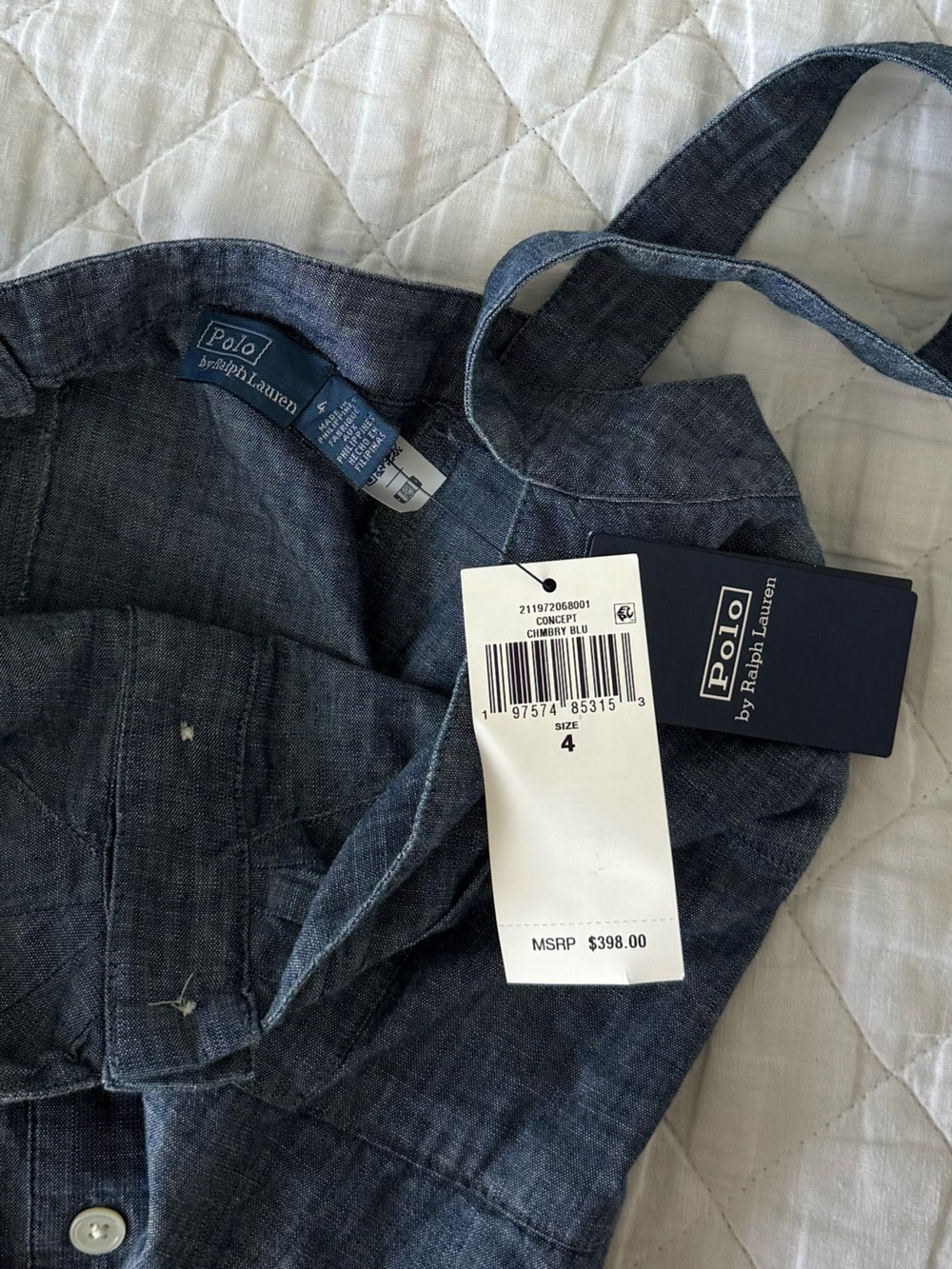 Polo by Ralph Lauren Denim-Effect Button Midi Dress in Blue - Picture 3 of 3